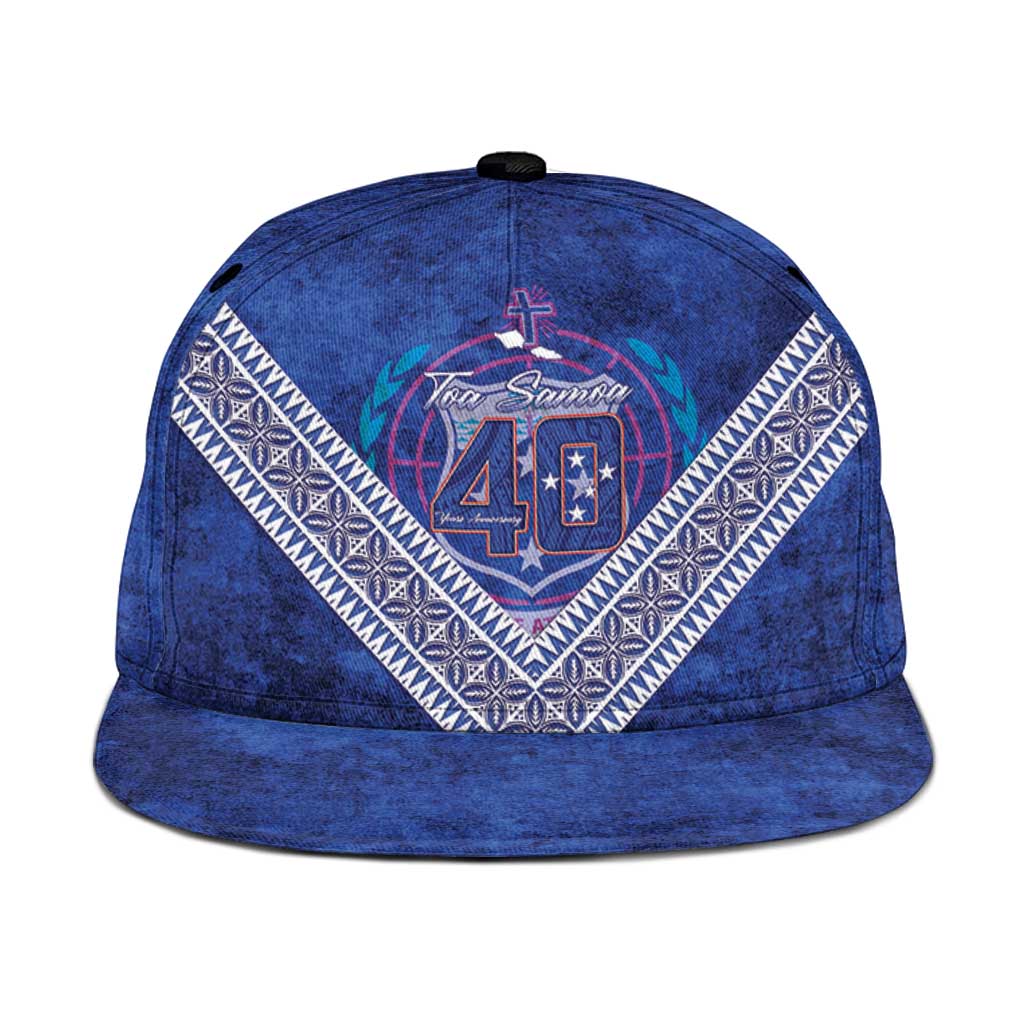 Toa Samoa Rugby Snapback Cap 40th Anniversary Samoan Siapo Pattern