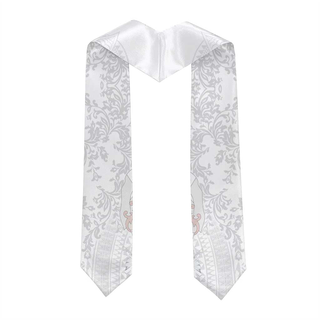 Tonga Faka Sepitema Graduation Stole Ngatu and Floral Pattern with Blooming Hibiscus