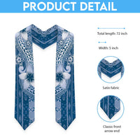 Tonga Kupesi Ngatu Graduation Stole Vintage Blue Plumeria