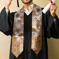 Tonga Kupesi Ngatu Graduation Stole Vintage Brown Plumeria