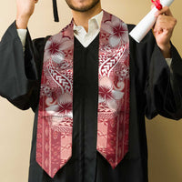 Tonga Kupesi Ngatu Graduation Stole Vintage Red Plumeria