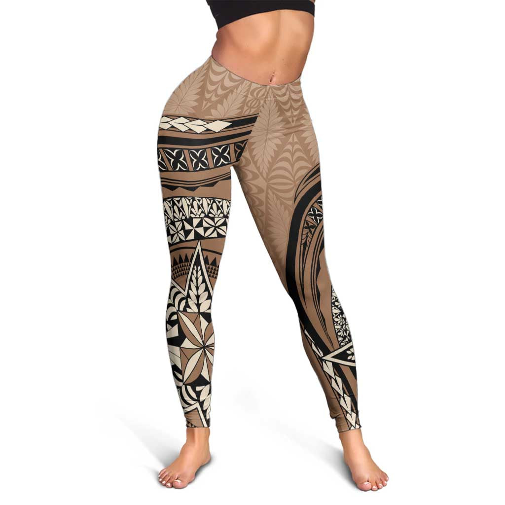 Tonga Ngatu Leggings Tokelau Classic Motifs LT7 - Polynesian Pride