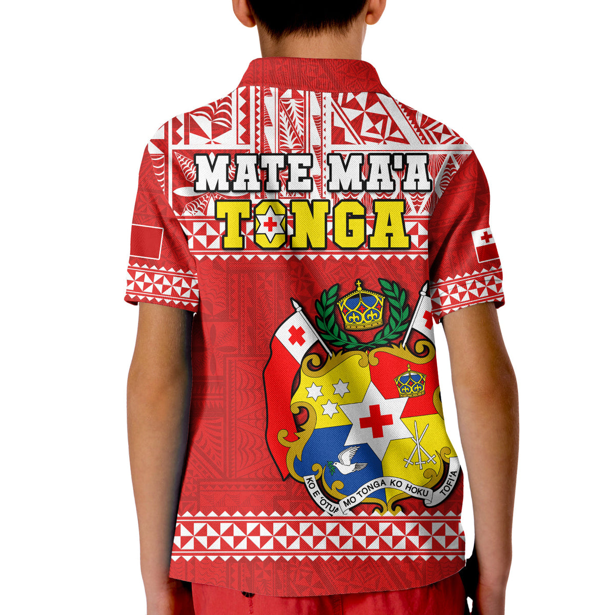 Tonga Rugby Polo Shirt Mate Maa Tonga Pacific Ngatu White LT14 - Polynesian Pride