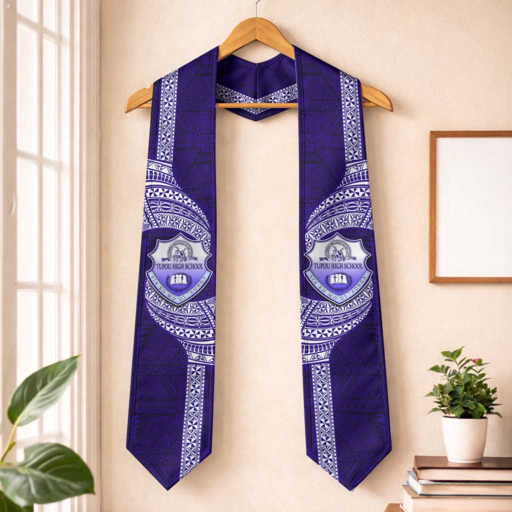 Tonga Tupou High School Graduation Stole Traditional Ngatu and Polynesian Pattern