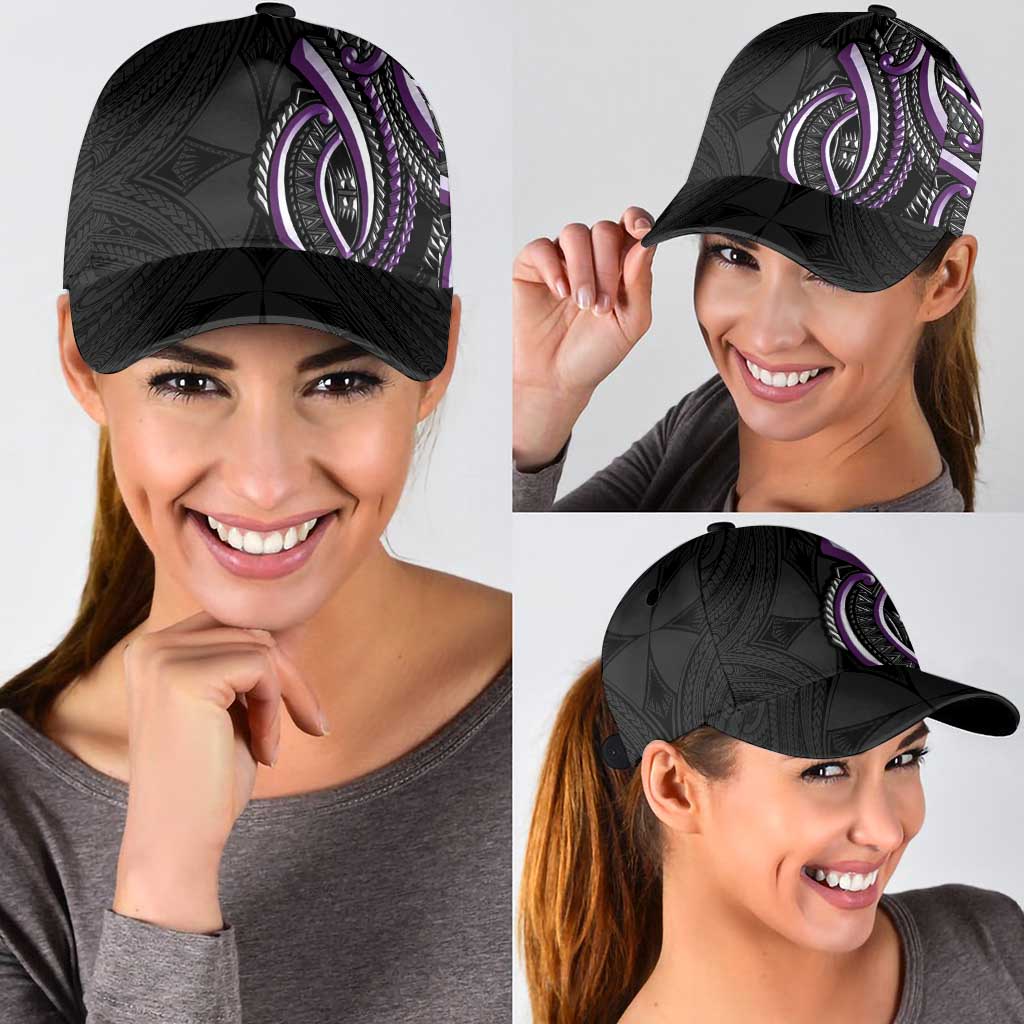 Traditional Art Hawaiian Kakau Tattoos Classic Cap Purple Color LT03