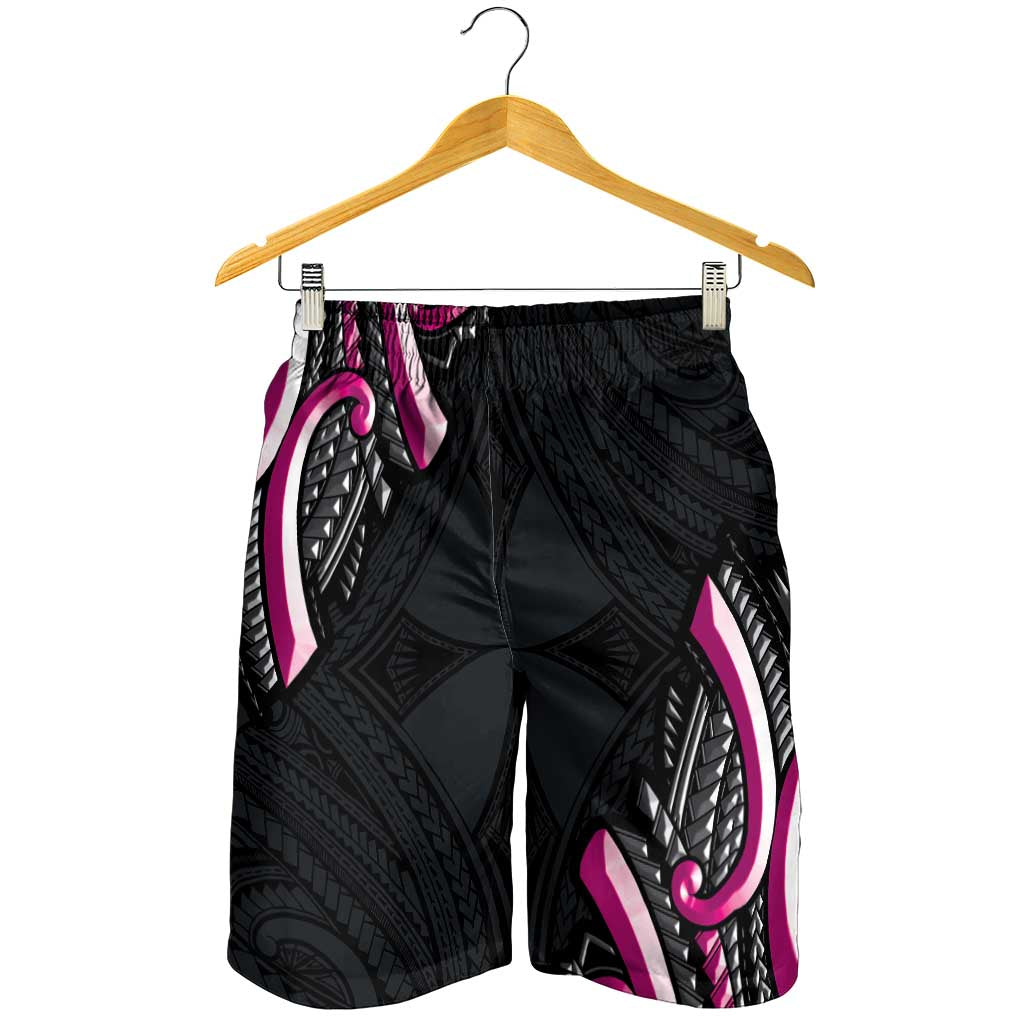 Traditional Art Hawaiian Kakau Tattoos Shorts for Men Pink Color - Polynesian Pride