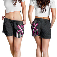 Traditional Art Hawaiian Kakau Tattoos Shorts for Women Pink Color LT03