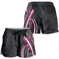 Traditional Art Hawaiian Kakau Tattoos Shorts for Women Pink Color LT03