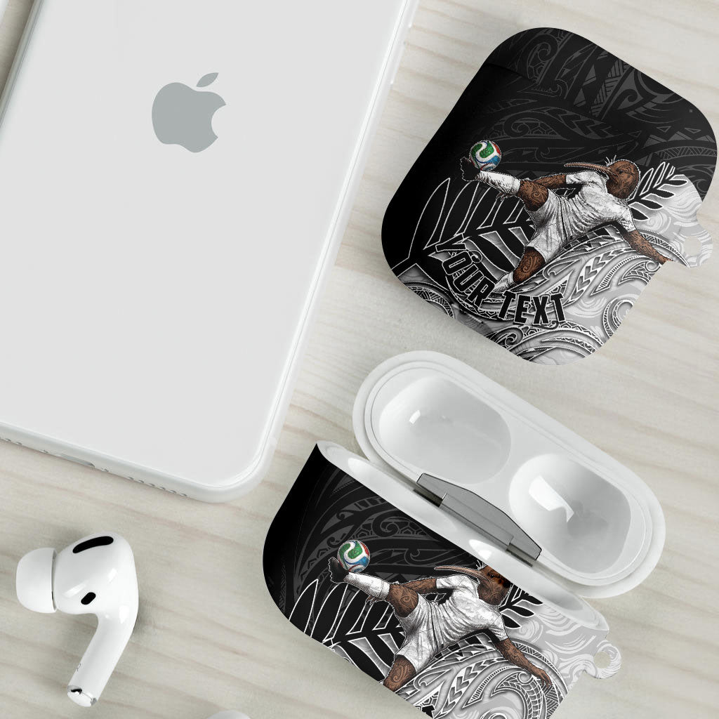 Personalized New Zealand Football AirPods Case Kiwi Mascot with Silver Fern - Maori Tribal Tattoo Art TS04 - Polynesian Pride