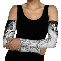 Personalized New Zealand Football Arm Sleeves Kiwi Mascot with Silver Fern - Maori Tribal Tattoo Art TS04 - Polynesian Pride