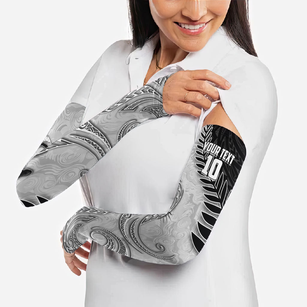 Personalized New Zealand Football Arm Sleeves Kiwi Mascot with Silver Fern - Maori Tribal Tattoo Art TS04 - Polynesian Pride
