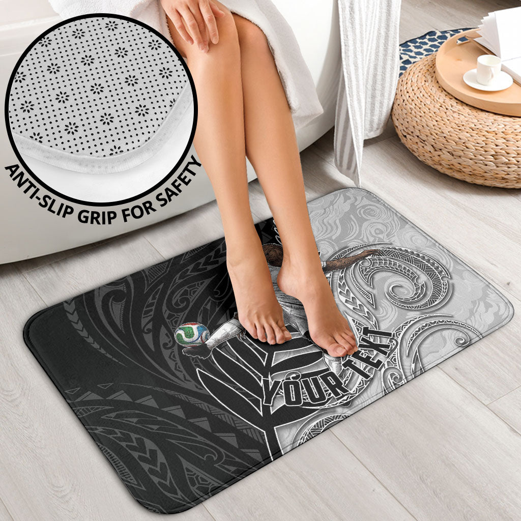 Personalized New Zealand Football Bathroom Set Kiwi Mascot with Silver Fern - Maori Tribal Tattoo Art TS04 - Polynesian Pride