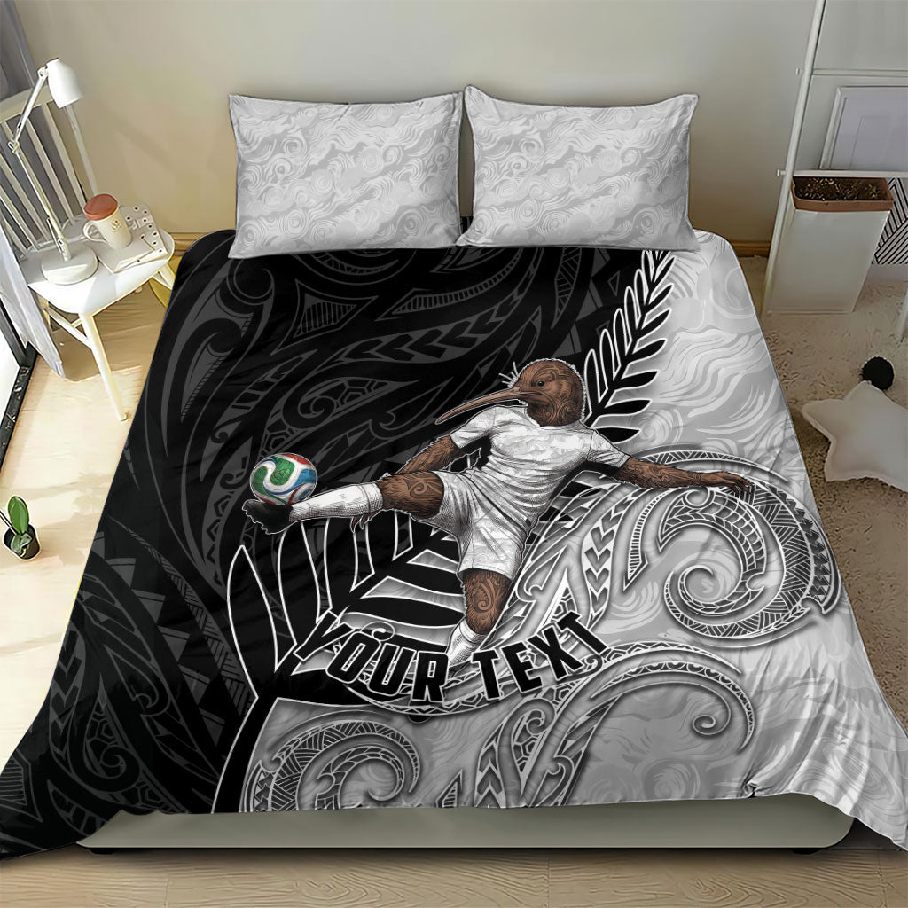 Personalized New Zealand Football Bedding Set Kiwi Mascot with Silver Fern - Maori Tribal Tattoo Art TS04 - Polynesian Pride