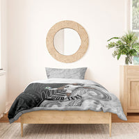 Personalized New Zealand Football Bedding Set Kiwi Mascot with Silver Fern - Maori Tribal Tattoo Art TS04 - Polynesian Pride