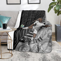 Personalized New Zealand Football Blanket Kiwi Mascot with Silver Fern - Maori Tribal Tattoo Art TS04 - Polynesian Pride