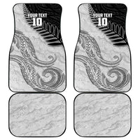 Personalized New Zealand Football Car Mats Kiwi Mascot with Silver Fern - Maori Tribal Tattoo Art TS04 - Polynesian Pride