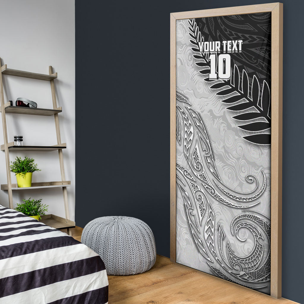 Personalized New Zealand Football Door Cover Kiwi Mascot with Silver Fern - Maori Tribal Tattoo Art TS04 - Polynesian Pride