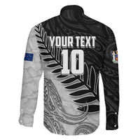 Personalized New Zealand Football Family Matching Off Shoulder Maxi Dress and Hawaiian Shirt Kiwi Mascot with Silver Fern - Maori Tribal Tattoo Art TS04 - Polynesian Pride