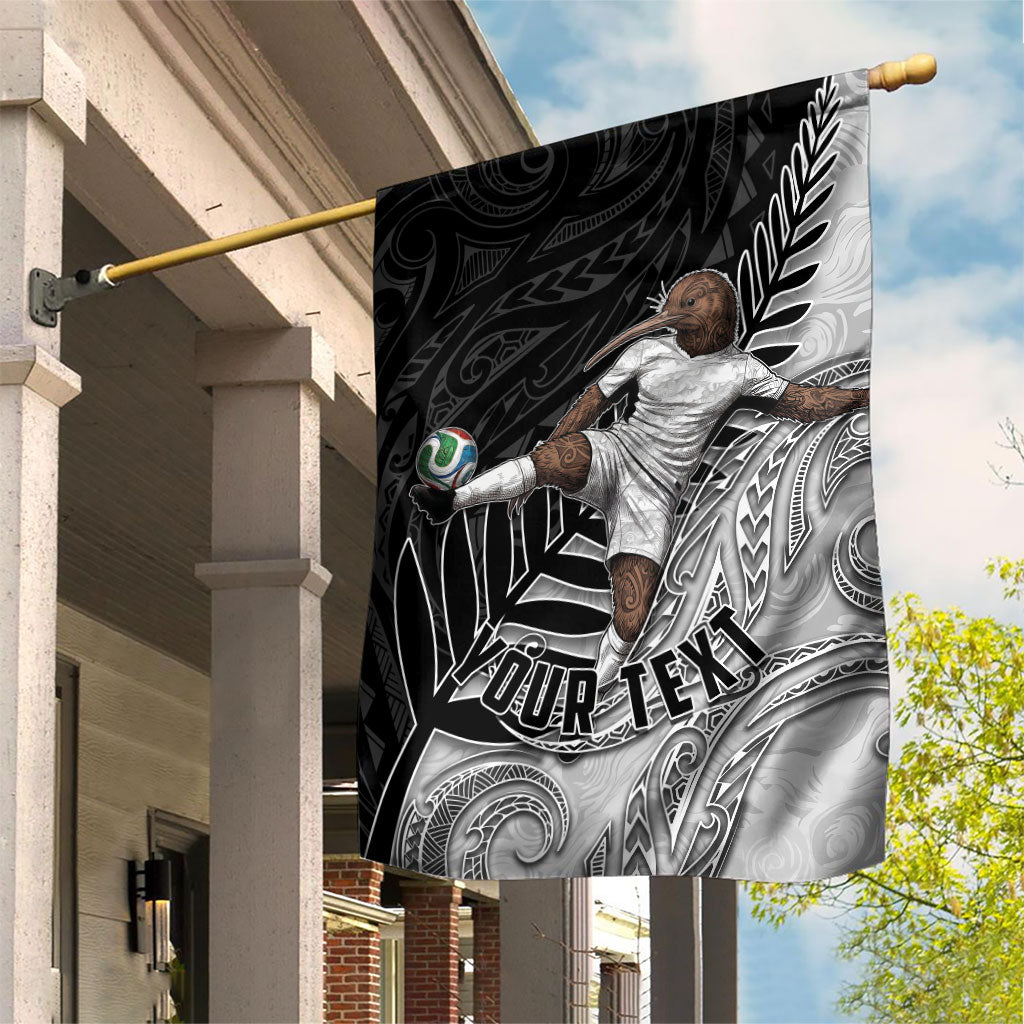 Personalized New Zealand Football Garden Flag Kiwi Mascot with Silver Fern - Maori Tribal Tattoo Art