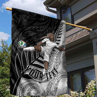 Personalized New Zealand Football Garden Flag Kiwi Mascot with Silver Fern - Maori Tribal Tattoo Art TS04 - Polynesian Pride