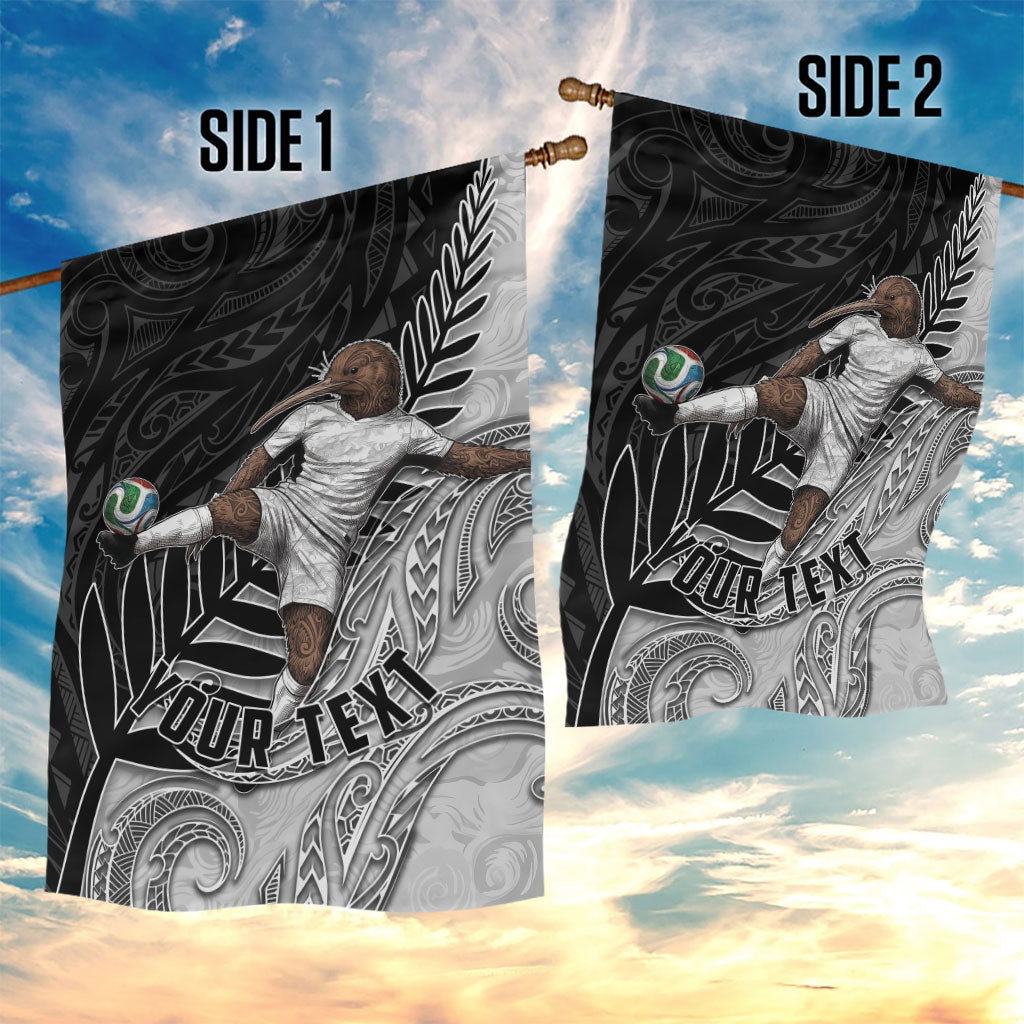 Personalized New Zealand Football Garden Flag Kiwi Mascot with Silver Fern - Maori Tribal Tattoo Art TS04 - Polynesian Pride