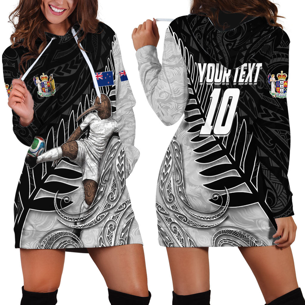Personalized New Zealand Football Hoodie Dress Kiwi Mascot with Silver Fern - Maori Tribal Tattoo Art TS04 - Polynesian Pride
