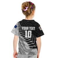 Personalized New Zealand Football Kid T Shirt Kiwi Mascot with Silver Fern - Maori Tribal Tattoo Art TS04 - Polynesian Pride