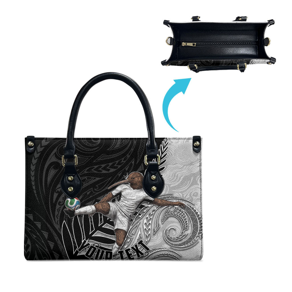 Personalized New Zealand Football Leather Bag Kiwi Mascot with Silver Fern - Maori Tribal Tattoo Art TS04 - Polynesian Pride