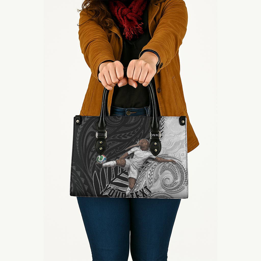 Personalized New Zealand Football Leather Bag Kiwi Mascot with Silver Fern - Maori Tribal Tattoo Art TS04 - Polynesian Pride