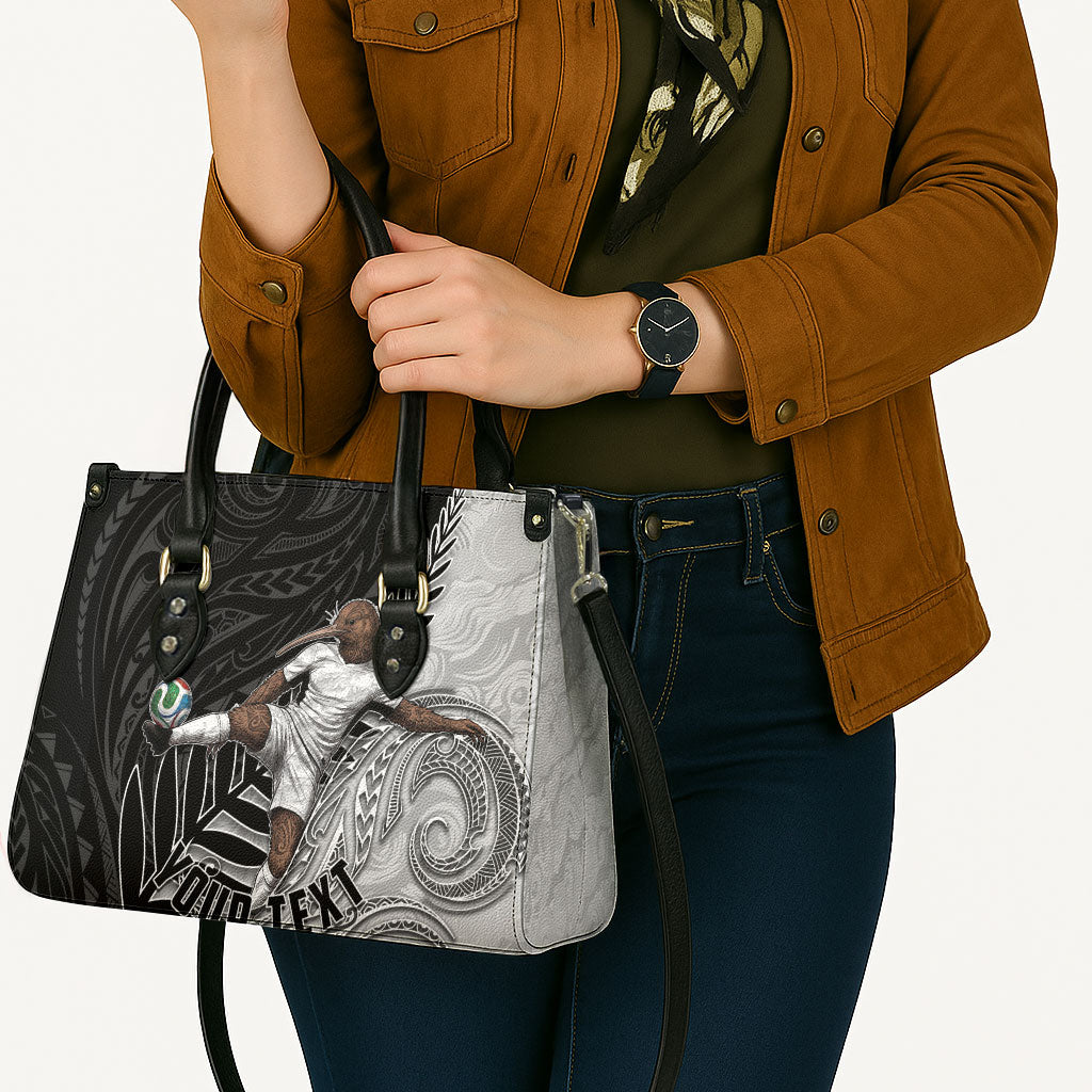 Personalized New Zealand Football Leather Bag Kiwi Mascot with Silver Fern - Maori Tribal Tattoo Art TS04 - Polynesian Pride