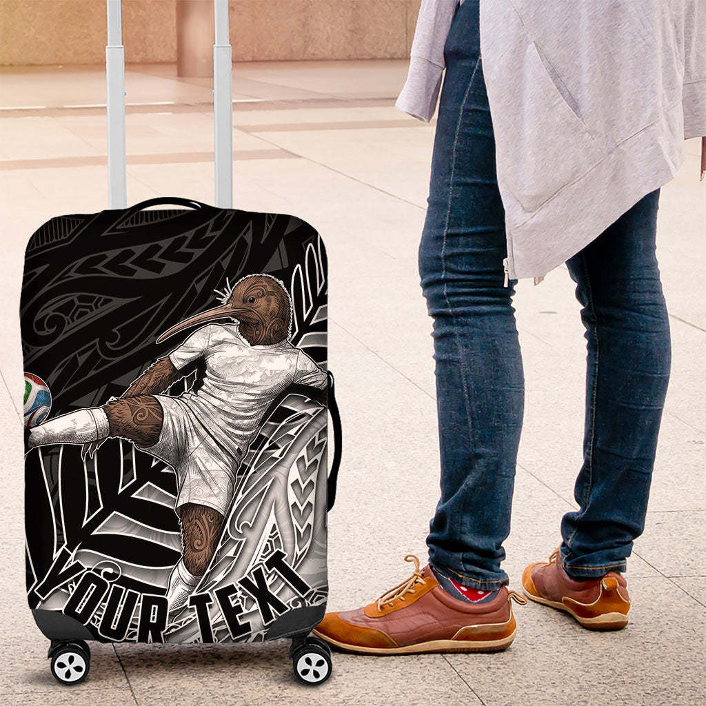 Personalized New Zealand Football Luggage Cover Kiwi Mascot with Silver Fern - Maori Tribal Tattoo Art
