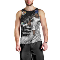 Personalized New Zealand Football Men Tank Top Kiwi Mascot with Silver Fern - Maori Tribal Tattoo Art TS04 - Polynesian Pride