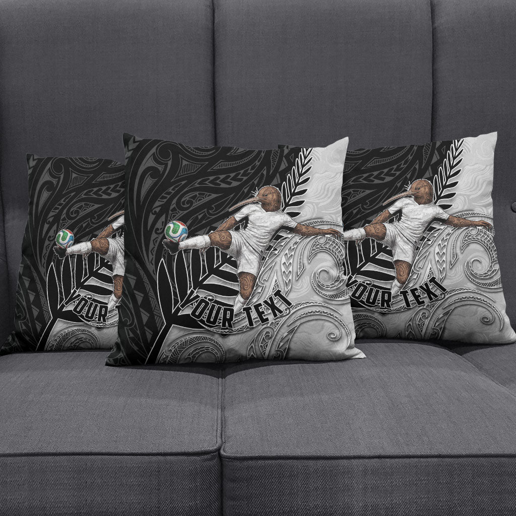 Personalized New Zealand Football Pillow Cover Kiwi Mascot with Silver Fern - Maori Tribal Tattoo Art TS04 - Polynesian Pride
