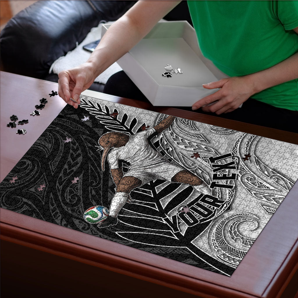 Personalized New Zealand Football Puzzle Kiwi Mascot with Silver Fern - Maori Tribal Tattoo Art TS04 - Polynesian Pride