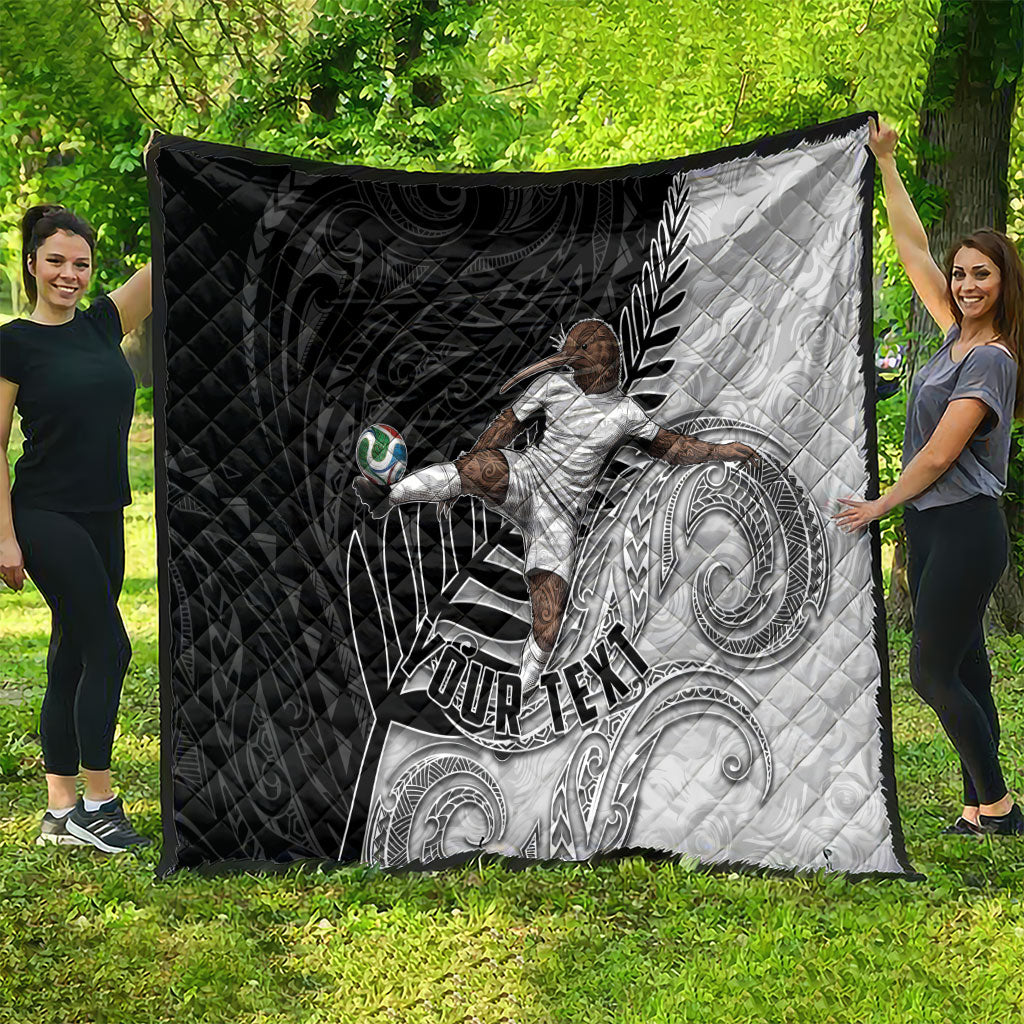 Personalized New Zealand Football Quilt Kiwi Mascot with Silver Fern - Maori Tribal Tattoo Art TS04 - Polynesian Pride