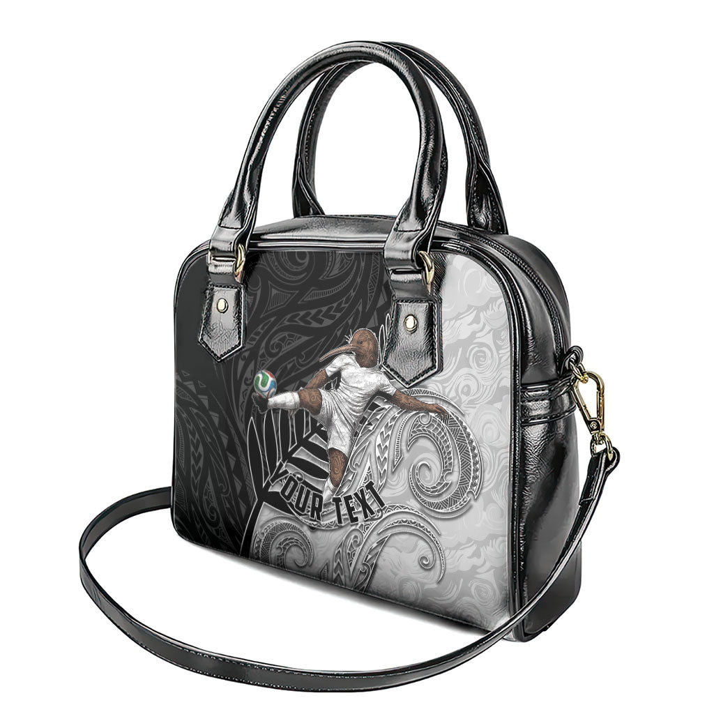 Personalized New Zealand Football Shoulder Handbag Kiwi Mascot with Silver Fern - Maori Tribal Tattoo Art TS04 - Polynesian Pride
