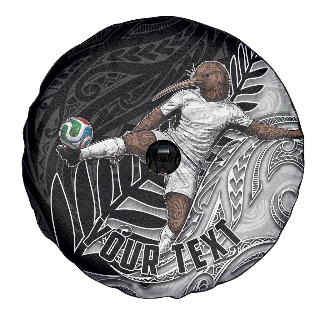 Personalized New Zealand Football Spare Tire Cover Kiwi Mascot with Silver Fern - Maori Tribal Tattoo Art TS04 - Polynesian Pride