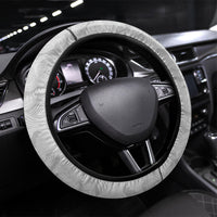 New Zealand Football Steering Wheel Cover Kiwi Mascot with Silver Fern - Maori Tribal Tattoo Art TS04 Universal Fit Black White - Polynesian Pride