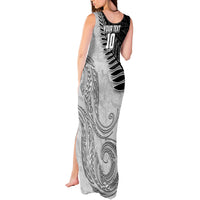 Personalized New Zealand Football Tank Maxi Dress Kiwi Mascot with Silver Fern - Maori Tribal Tattoo Art TS04 - Polynesian Pride