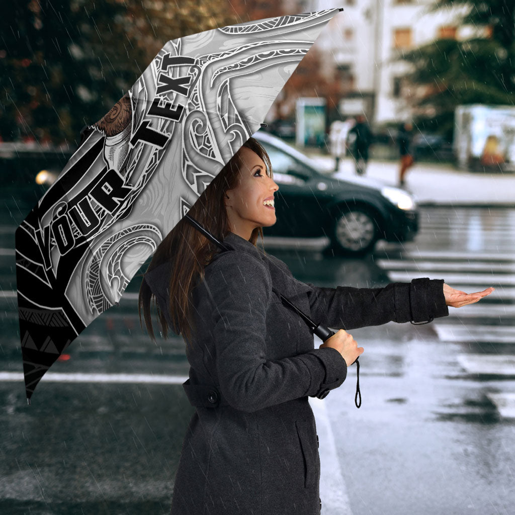 Personalized New Zealand Football Umbrella Kiwi Mascot with Silver Fern - Maori Tribal Tattoo Art TS04 - Polynesian Pride