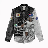 Personalized New Zealand Football Women Casual Shirt Kiwi Mascot with Silver Fern - Maori Tribal Tattoo Art TS04 - Polynesian Pride