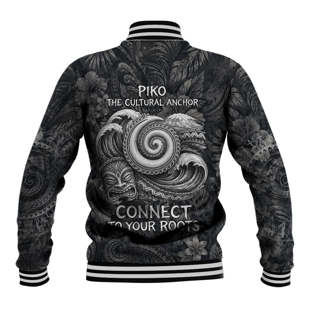Hawaiian Piko Baseball Jacket Cultural Anchor Connect Your Roots Ocean Waves