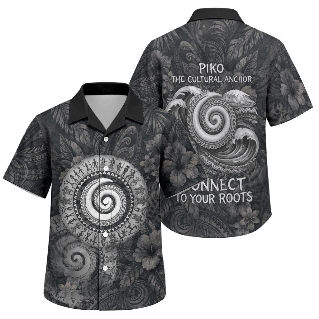 Hawaiian Piko Family Matching Long Sleeve Bodycon Dress and Hawaiian Shirt Cultural Anchor Connect Your Roots Ocean Waves