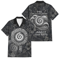Hawaiian Piko Family Matching Off The Shoulder Long Sleeve Dress and Hawaiian Shirt Cultural Anchor Connect Your Roots Ocean Waves