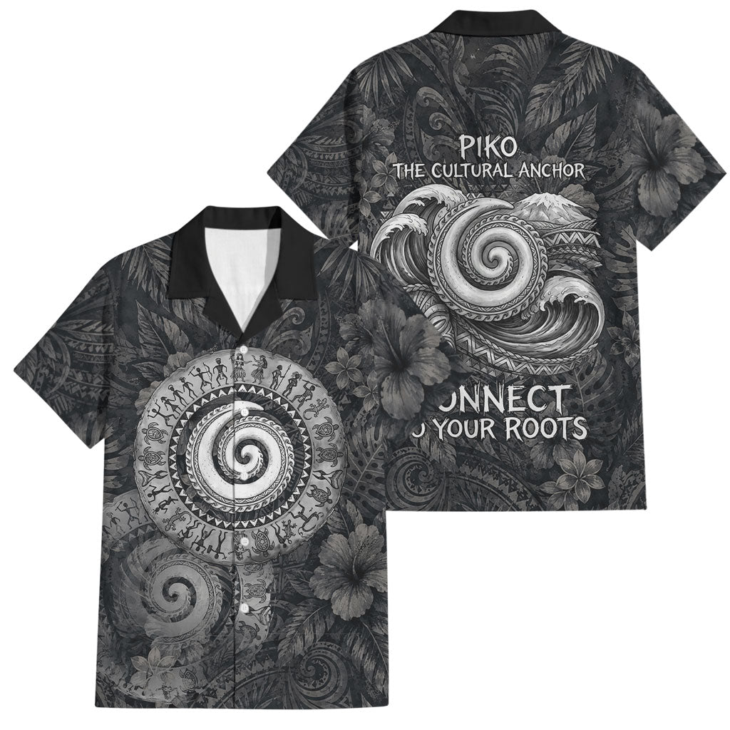 Hawaiian Piko Family Matching Puletasi and Hawaiian Shirt Cultural Anchor Connect Your Roots Ocean Waves