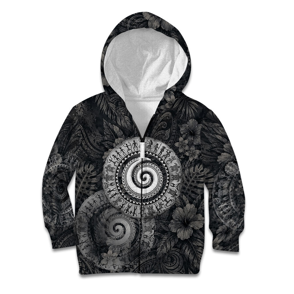 Hawaiian Piko Kid Hoodie Cultural Anchor Connect Your Roots Ocean Waves