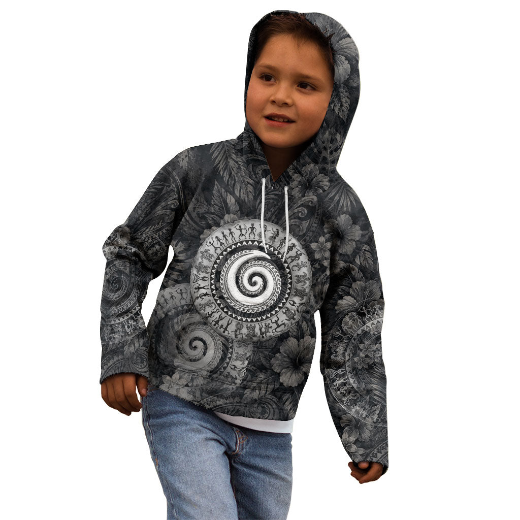 Hawaiian Piko Kid Hoodie Cultural Anchor Connect Your Roots Ocean Waves