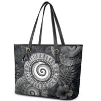 Hawaiian Piko Leather Tote Bag Cultural Anchor Connect Your Roots Ocean Waves
