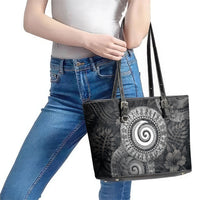Hawaiian Piko Leather Tote Bag Cultural Anchor Connect Your Roots Ocean Waves