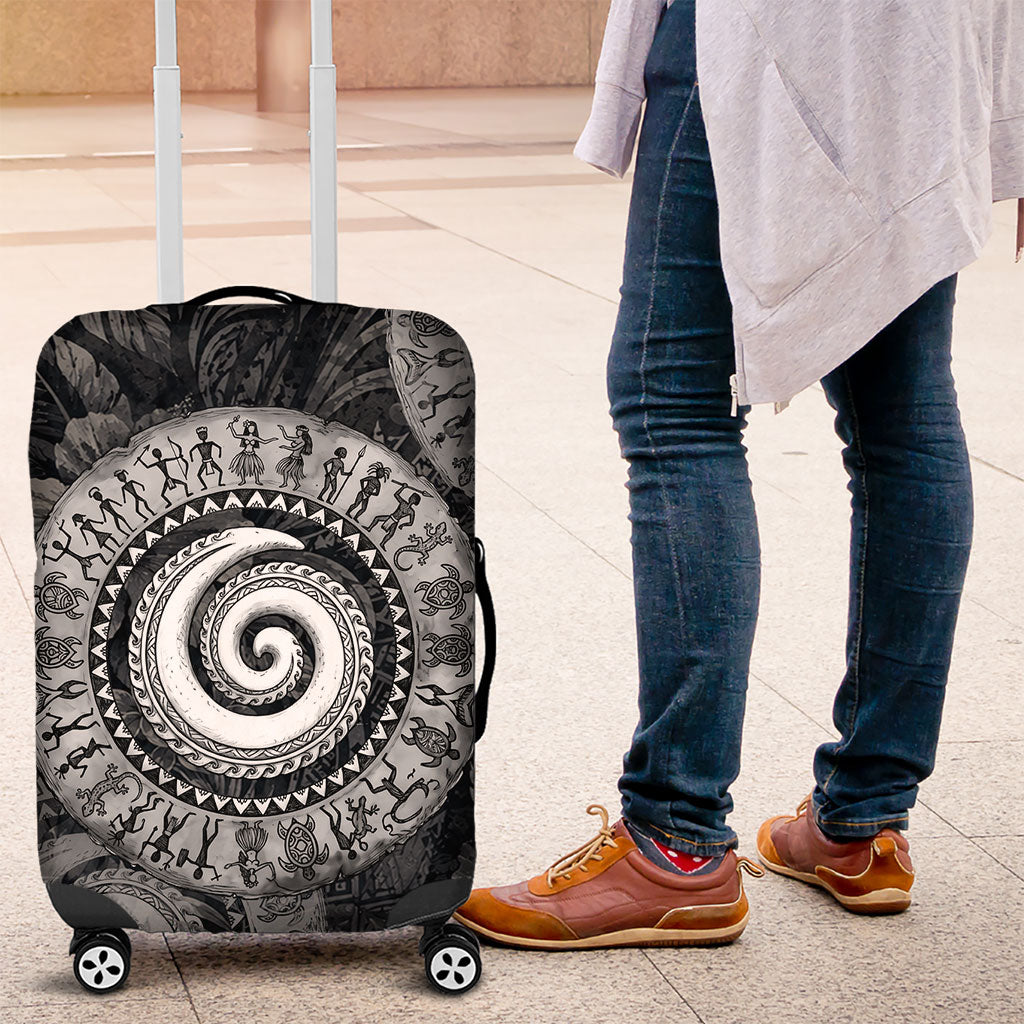 Hawaiian Piko Luggage Cover Cultural Anchor Connect Your Roots Ocean Waves